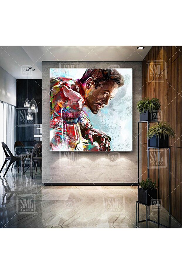 Iron Man Tony Stark Avenger Dikey Kanvas Tablo - 1