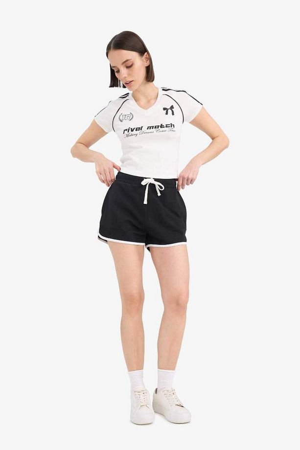 Coool Regular Fit Esnek Belli Bağcıklı Kalın Kumaş Mini Şort A6224ax25sm - 4