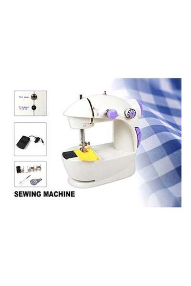 ماكينة خياطة صغيرة متعددة الوظائف مع تحكم بسرعتين، لون أبيض - 3