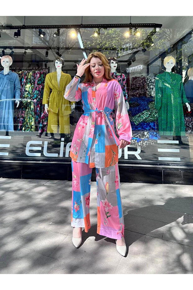 Ceketli baskılı takım - 1