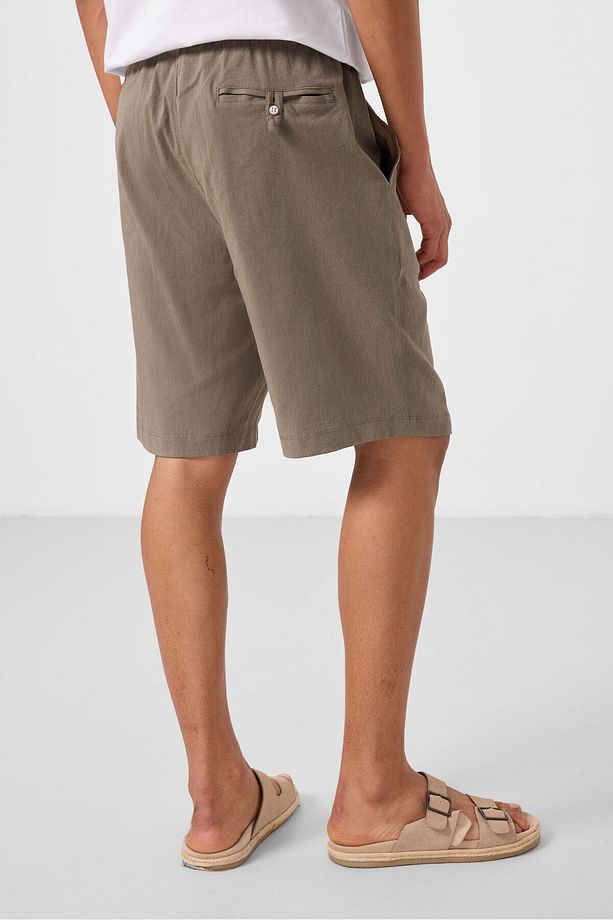Camel Standart Fit Dokuma Hafif Esnek Chino Erkek Şort - 81291 - 7