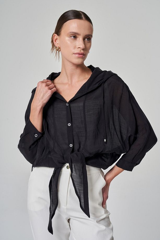 Kapüşonlu Oversize Bluz - 2