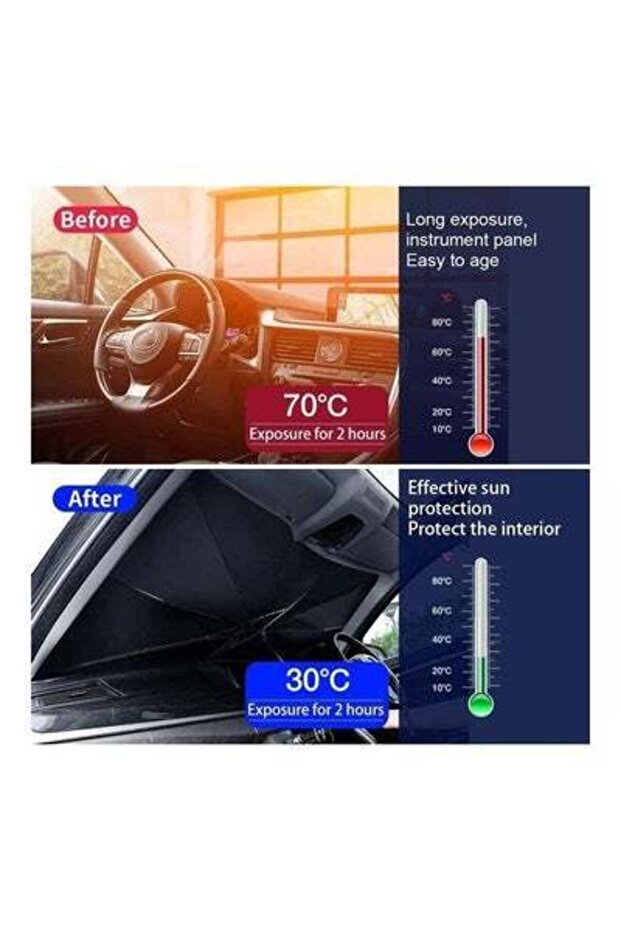 مظلة شمسية قابلة للطي للزجاج الأمامي للسيارة - 3