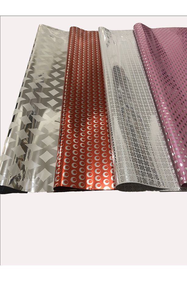 5li Çok Büyük Boy 45x65 Hediye Poşeti Yapışkanlı Tek Desen Metalize Hediye Poşeti - 5