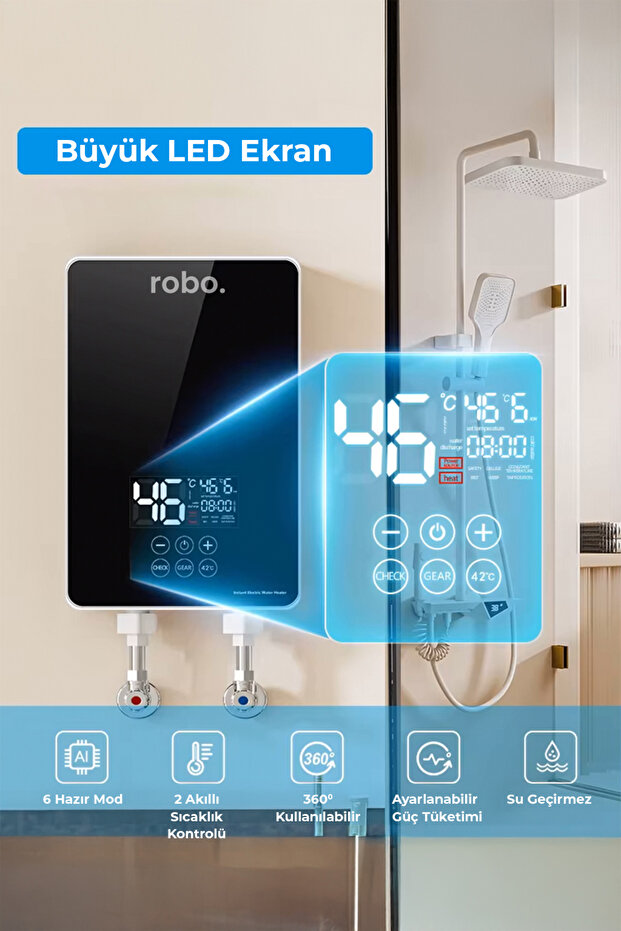 Dijital Akıllı Şofben - (DUŞ BAŞLIĞI HEDİYELİ) - 7