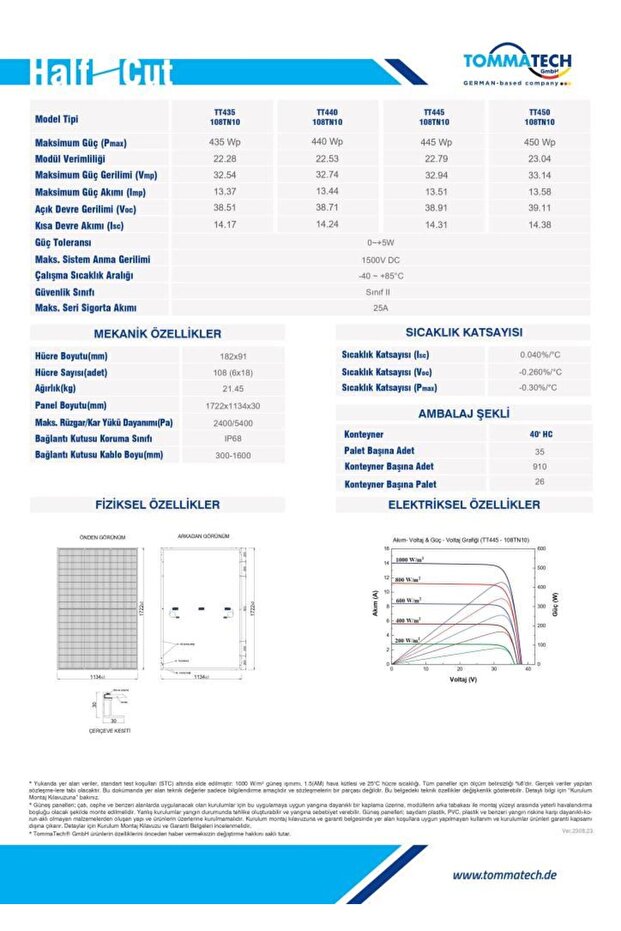 425Wp 108TNB M10 TOPCon Güneş Paneli - 4
