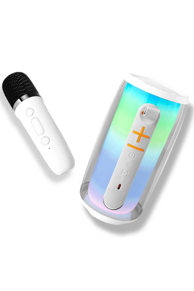 Pluse 6 Mikrofonlu RGB Kablosuz Hoparlör - Beyaz MXPMA - 2