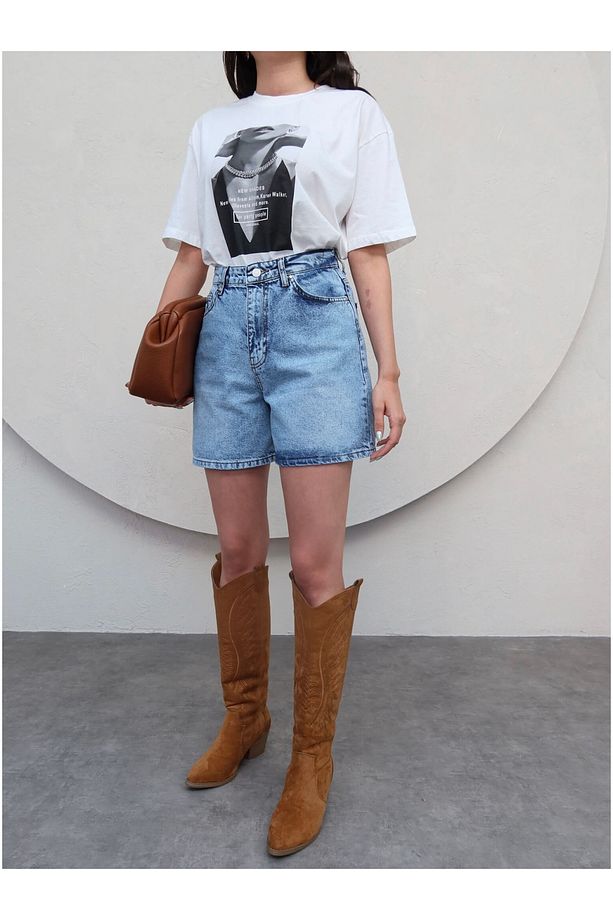 Mavi Denim Bermuda Şort - 1