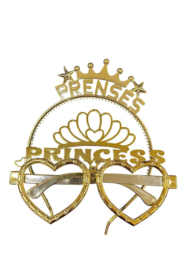 Party Concept Mika Crown-Glasses Set Heart Priencess Gold
