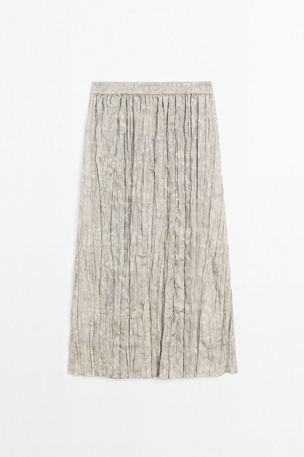 Fluid midi skirt with striped detail - 7