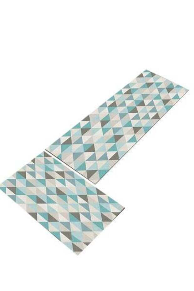 طقم سجادة أرضية مطبخ بنمط هندسي من قطعتين متعدد الألوان 40×60 سم - 2