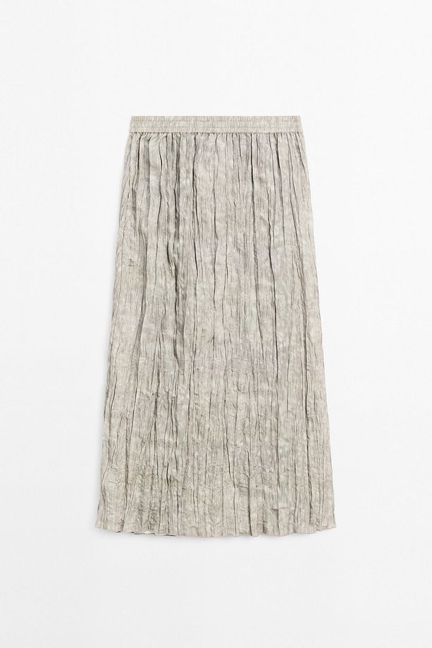 Fluid midi skirt with striped detail - 5