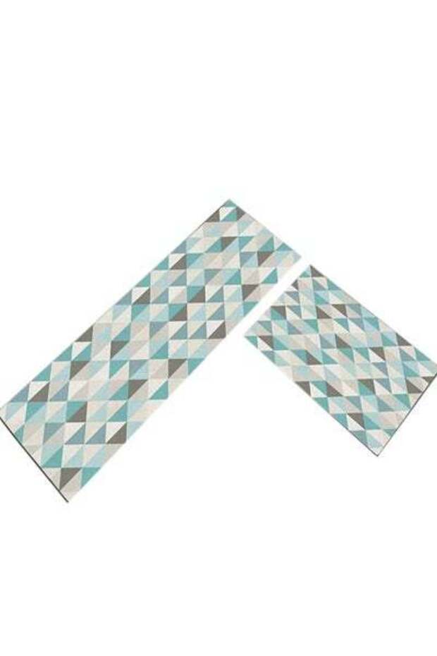 طقم سجادة أرضية مطبخ بنمط هندسي من قطعتين متعدد الألوان 40×60 سم - 1