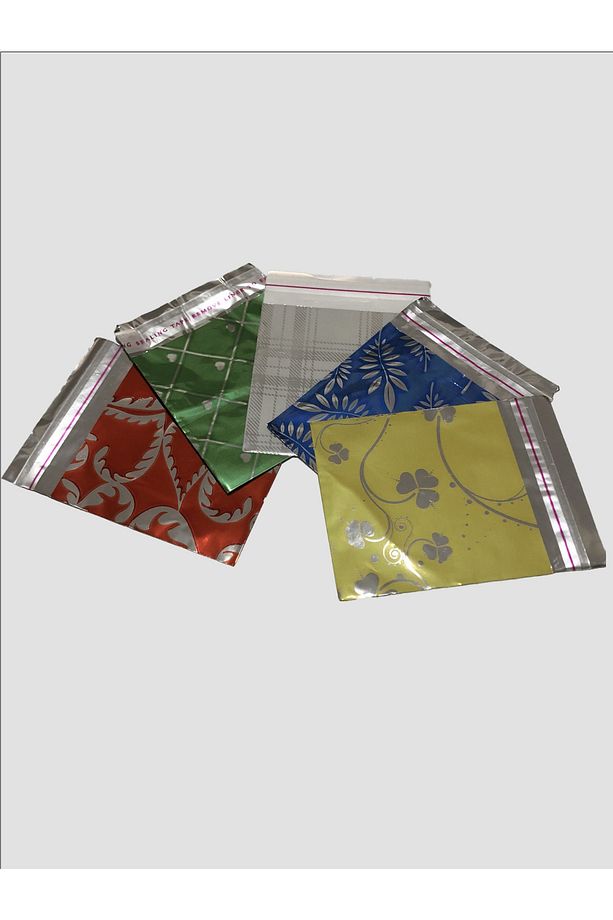 50 Adet Çok Küçük Boy Tek Desen Metalize Desenli̇ Hediye Poşeti 7x9 - 3