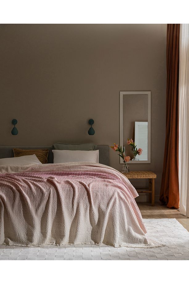 Lunevere Çift Kişilik %100 Pamuk Yatak Örtüsü - Pembe - 1