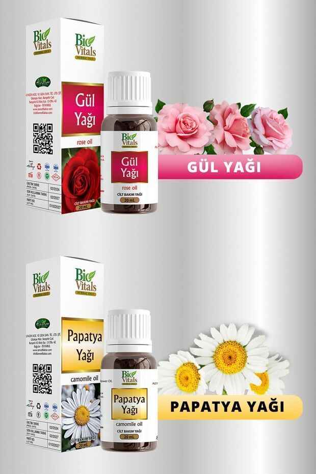 Rose and Chamomile Aromatic Massage and Skin Care Oil Set