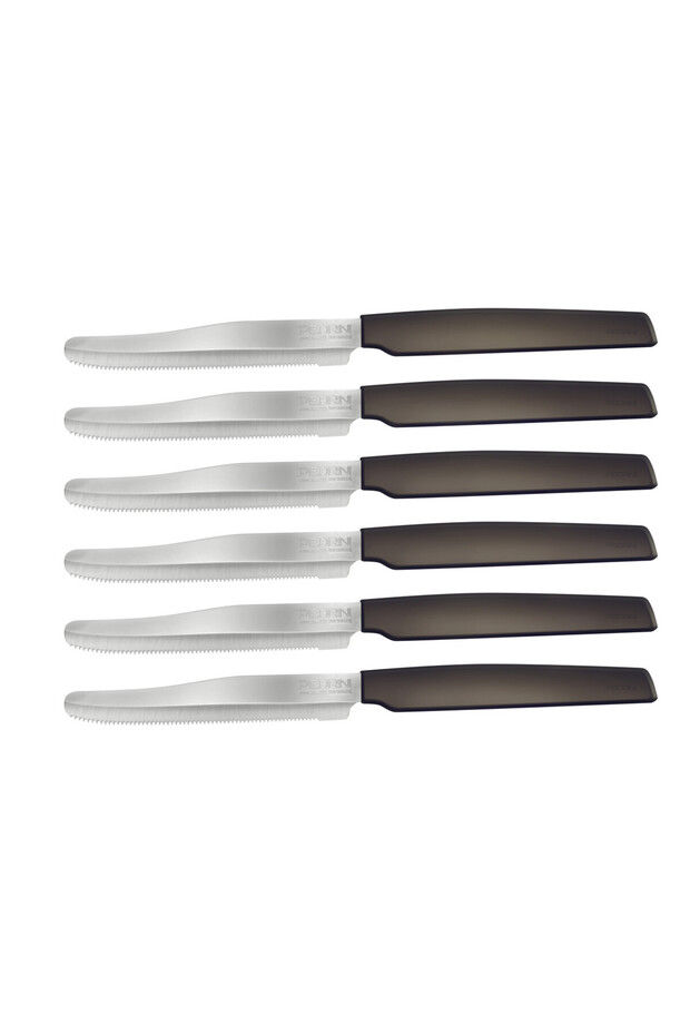 KITCHEN KNIVES SET6PCS BROWN HANDLE