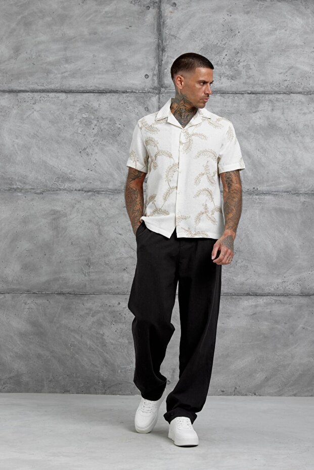 Brown Patterned Oversize Shirt - 3