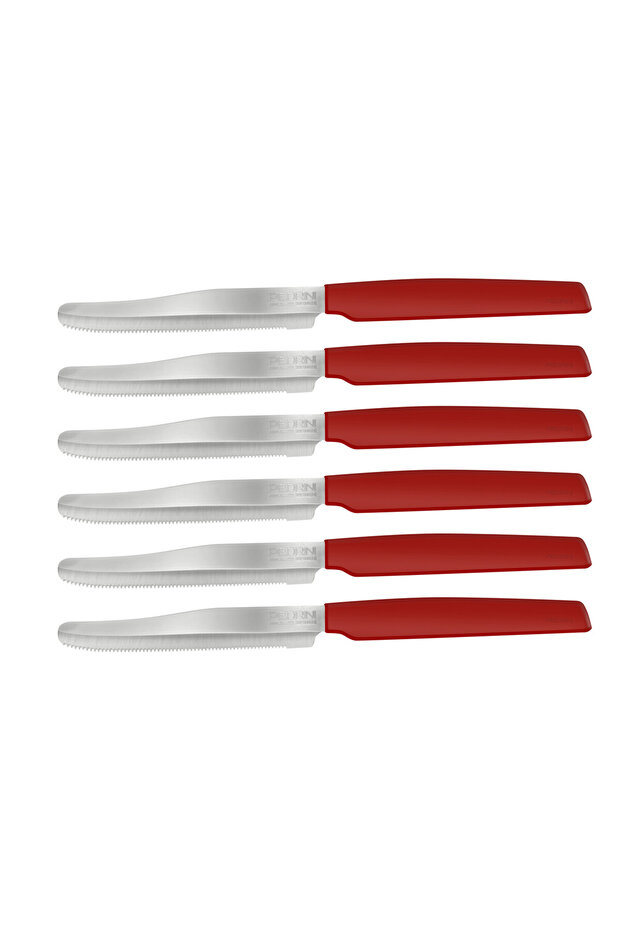 KITCHEN KNIVES SET 6PCS RED HANDLE