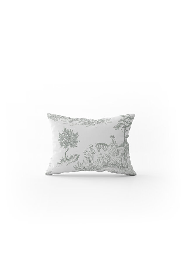 غطاء وسادة رمي مزدوج الجوانب طراز Toile De Jouy