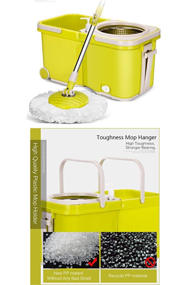 ممسحة دلو مقسمة مع رأسين للممسحة - 4