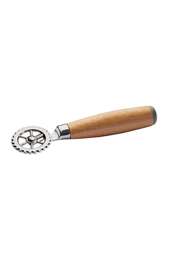 PASTA CRIMPER, ZINC ALLOY CHROME PLATED D.45MM WOOD EFFECT HANDLE