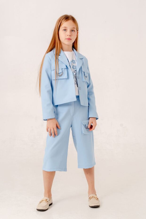 4-15 Years Miami Lora Girl's 3 Piece Set-Blue