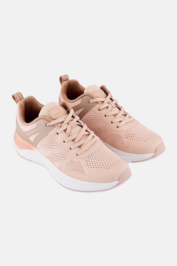 Women Lace Up Casual Shoes, Light Peach