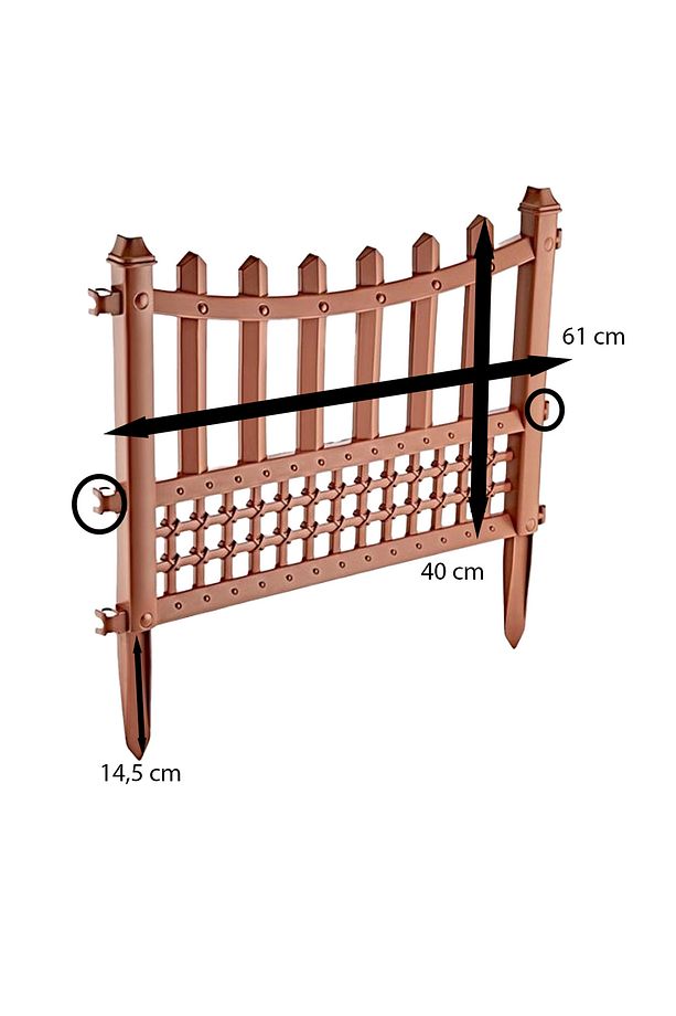 Elit Plastik Bahçe Çiti 4'lü Set 61 X 40 Cm - 5