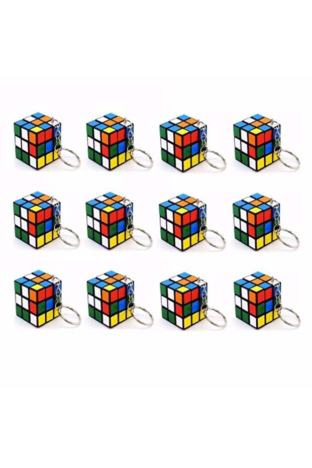 Intelligence Cube Mini Keychain, Intelligence Cube (Patience Cube) 3X3 cm - 1 2 Pieces Full Package