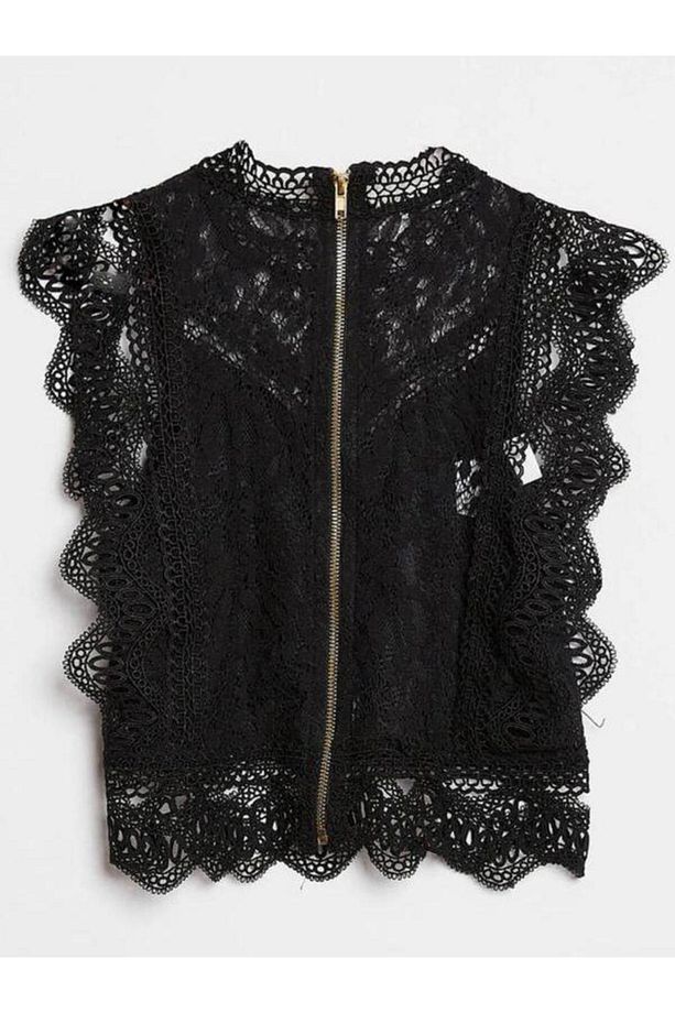 82030 Dantelli Bluz Siyah - 3