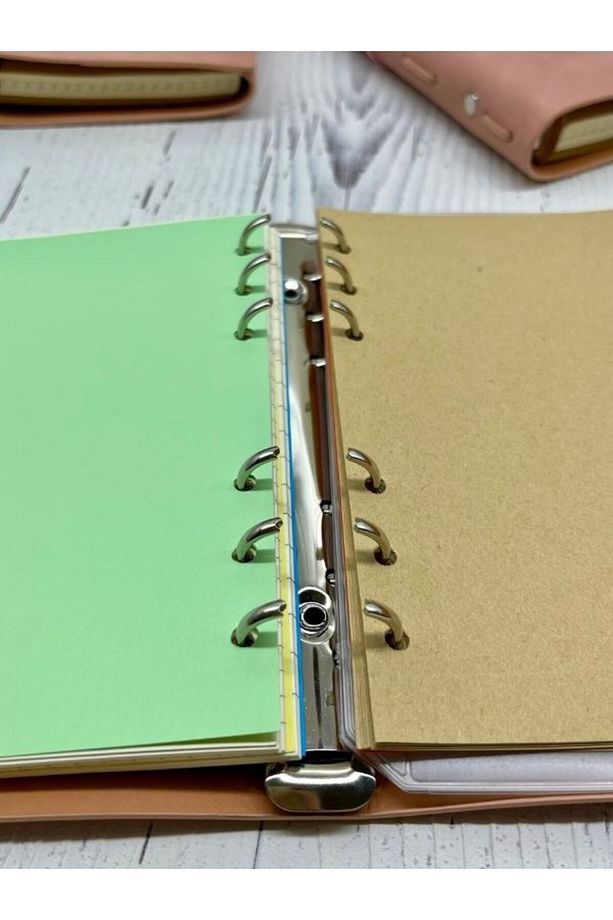 Keep On Going Binderli Deri Kapak Depolama Dosyalı Pembe Renk Özel Tasarım Ajanda/Notebook/Klasörlü - 7