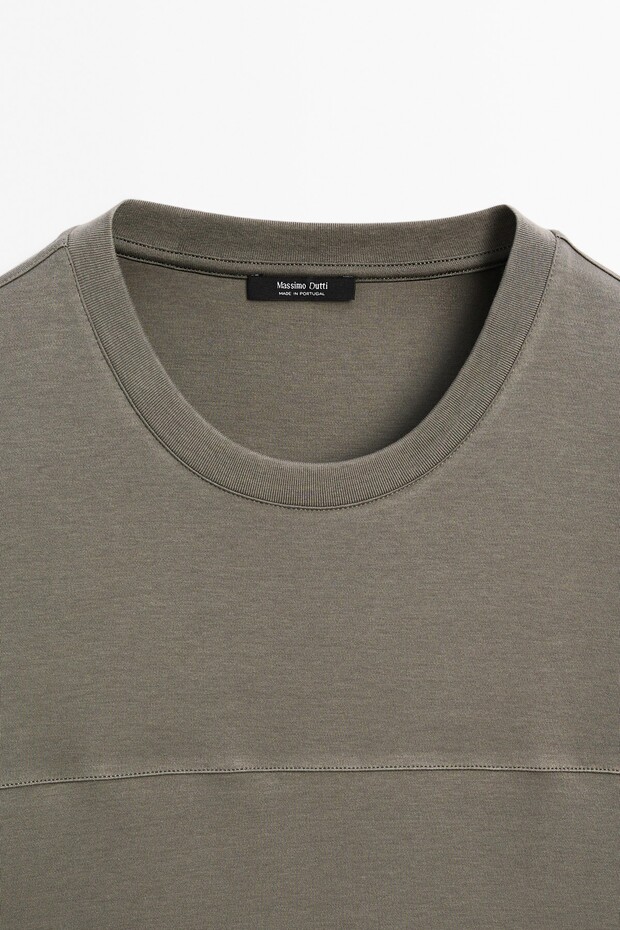 Dikiş detaylı %100 pamuklu t-shirt - 6