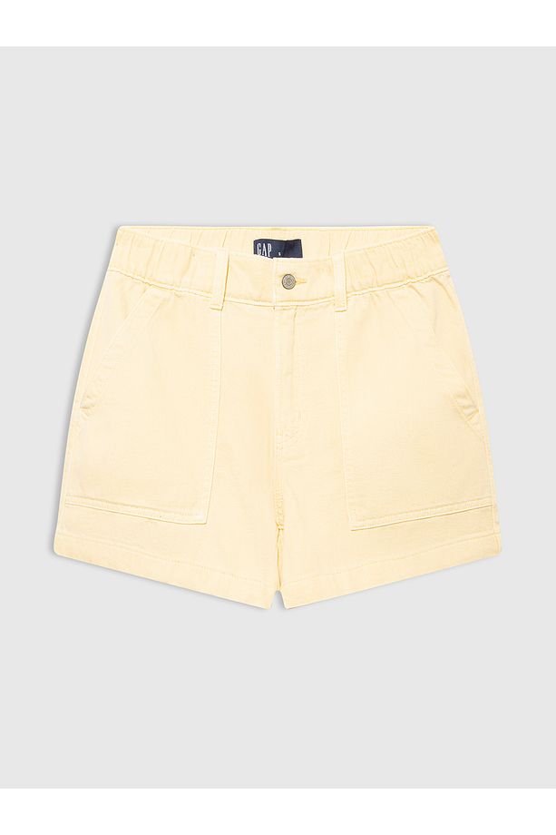 Kadın Sarı Renkli Denim Şort - 1