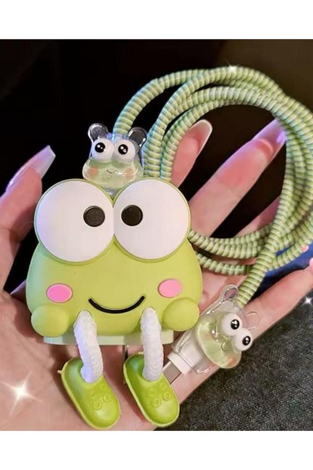 18/20w adaptör ve kablo için 3d ayaklı figür şarj aleti kılıf seti - 1