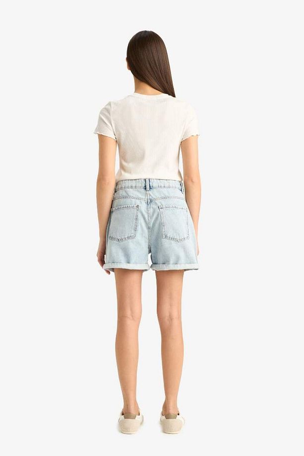 Mom Fit Yüksek Bel Jean Şort E0927ax25sm - 7