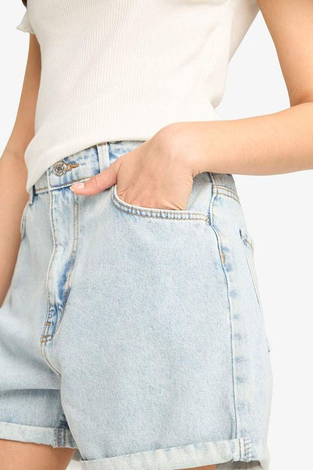 Mom Fit Yüksek Bel Jean Şort E0927ax25sm - 6
