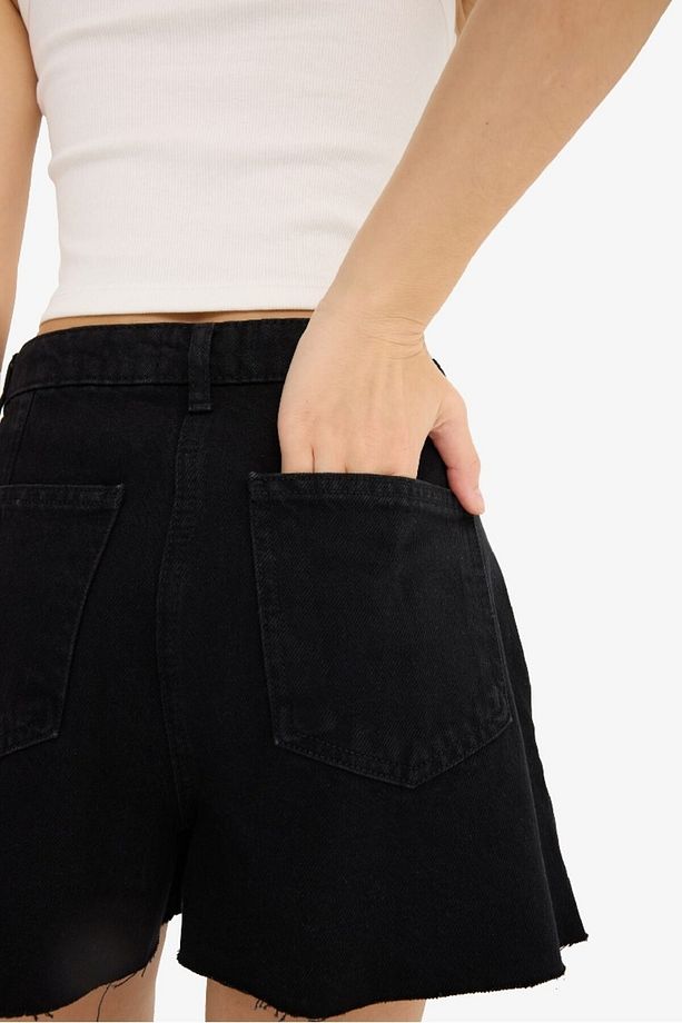 Yüksek Bel Cepli Mini Jean Şort Etek E4696ax25sm - 7