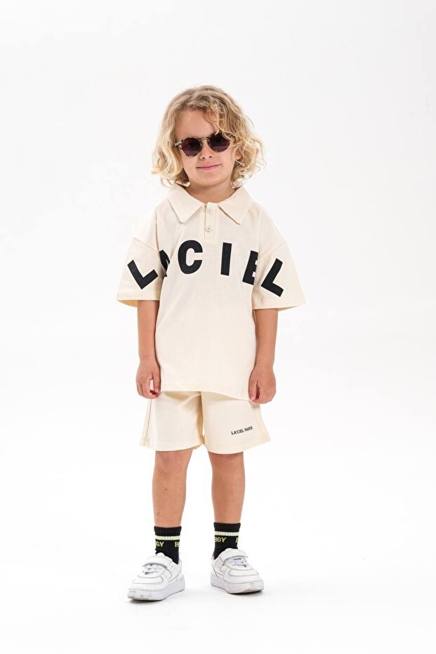 Laciel Paris Printed Collar Shorts Cotton Suit