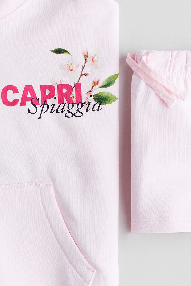 2 Parçalı Kapüşonlu Üst ve Şort Set - 5
