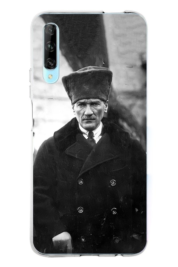 حافظة P Smart PRO متوافقة مع صورة مصطفى كمال أتاتورك من السيليكون الشفاف