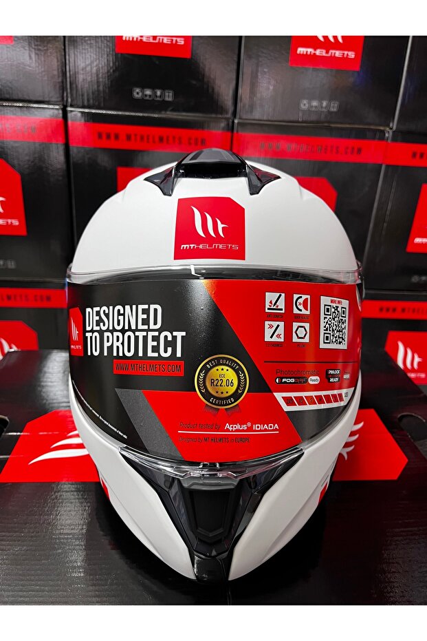 Targo S Solid A1 mat beyaz kask - 5