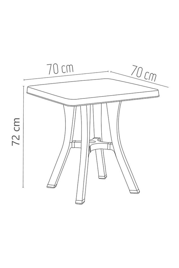 MT-GF235 Prma Isola Plastik Kare Bahçe Balkon Masa 70x70 cm - 2