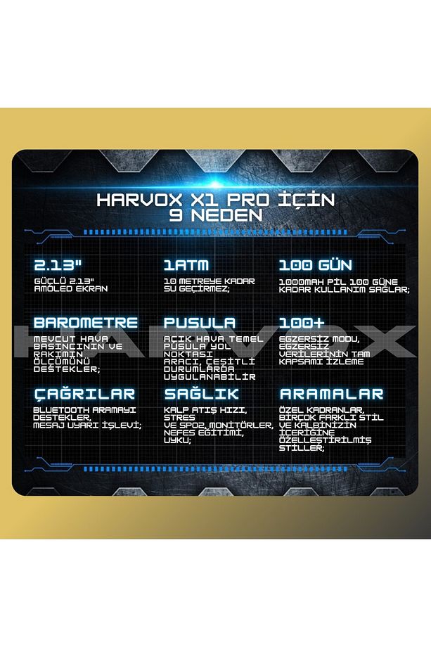Harvox Watch X1 Pro Saat Iphone Ve Android Tüm Telefonlara Uyumlu 100Gün Sarj Süreli Akıllı SAAT - 6