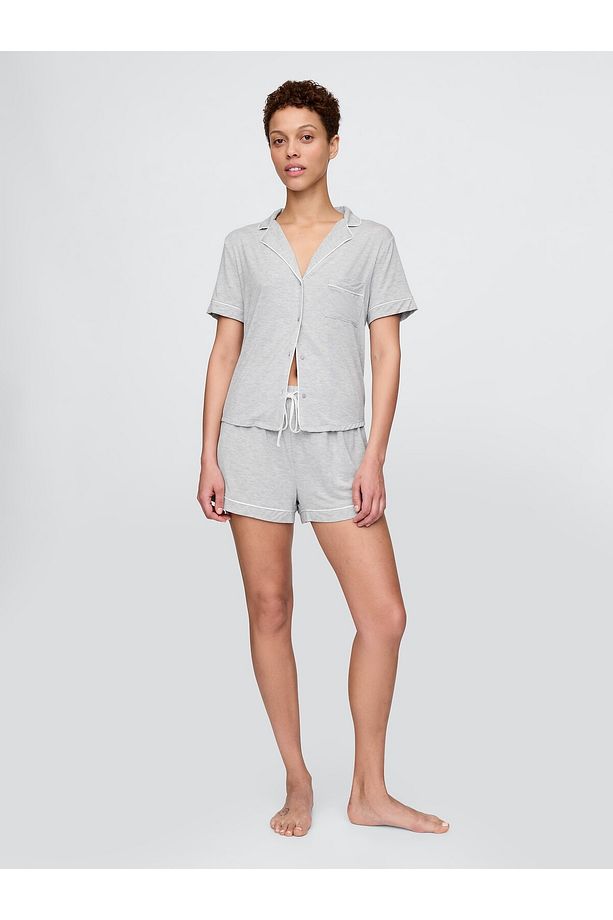 Kadın Gri Modal Pijama Şort - 1