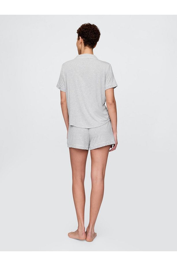 Kadın Gri Modal Pijama Şort - 3