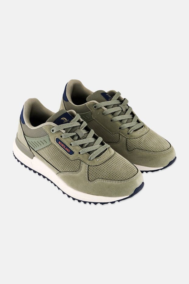 Men Lace Up Outdoor Shoes, Olive