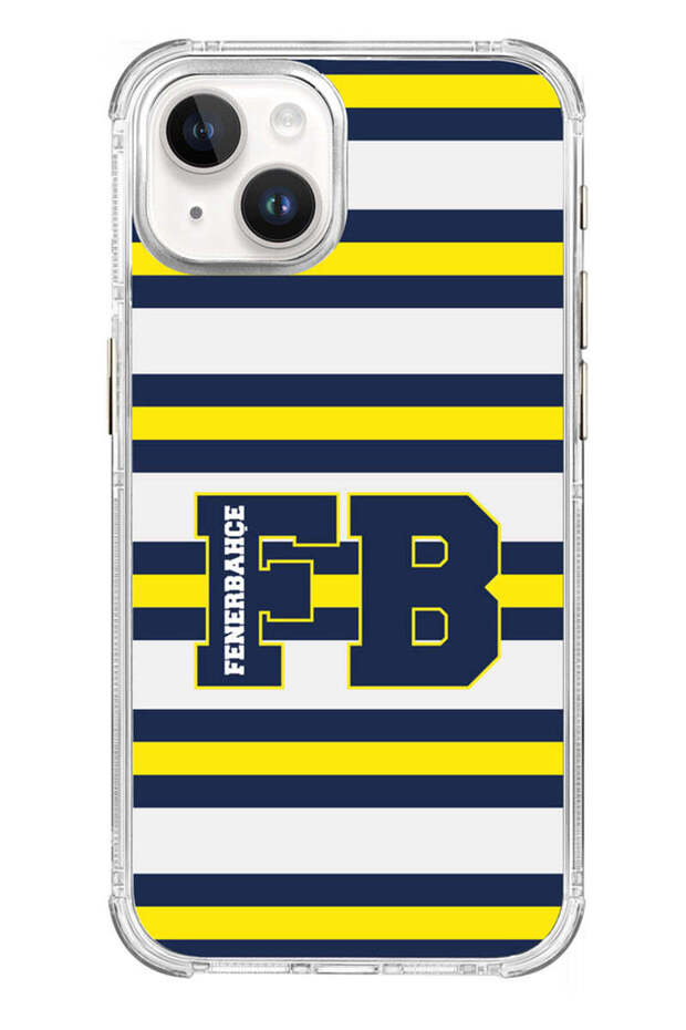 iPhone 15 Compatible Fenerbahçe College Striped Licensed Phone Case