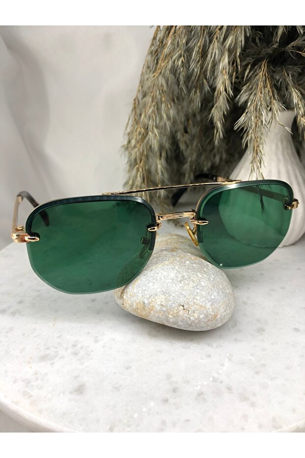 نظارات شمسية بنمط سيقان خضراء مربعة - 4