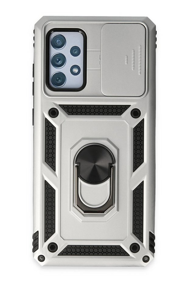 Samsung Galaxy A52 Case Pars Lens Ring Silicone - Silver Gnzrz
